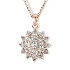"Diamond Sunflower" | 18K Necklace
