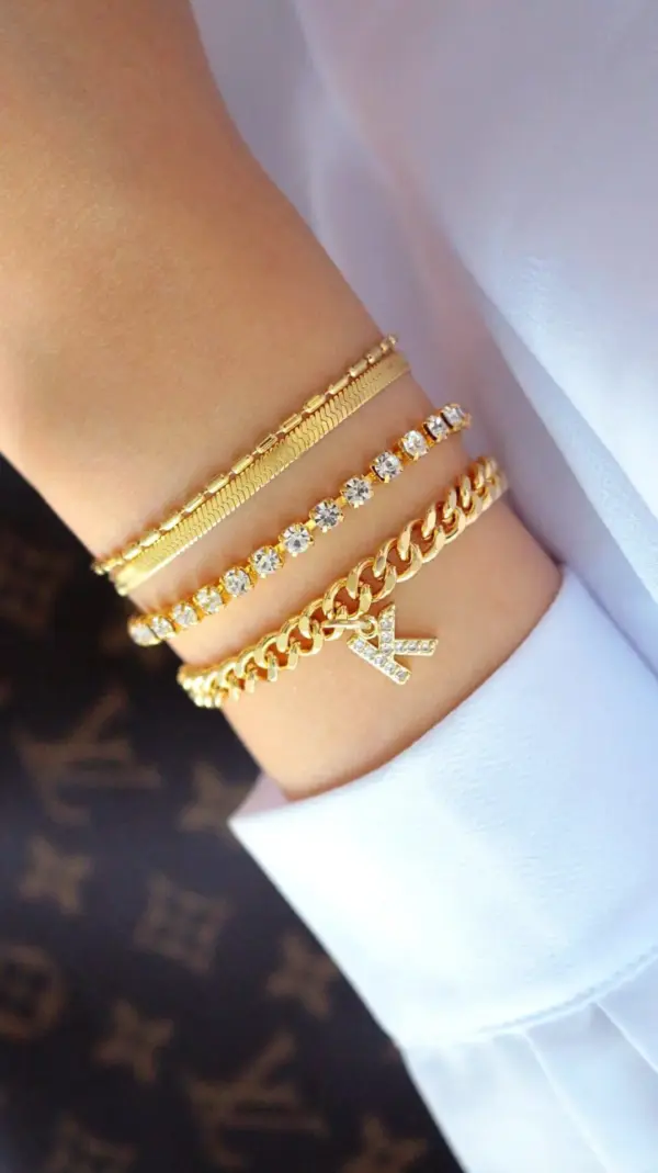 Custom Initial | 24K Thick Cuban Chain Bracelet