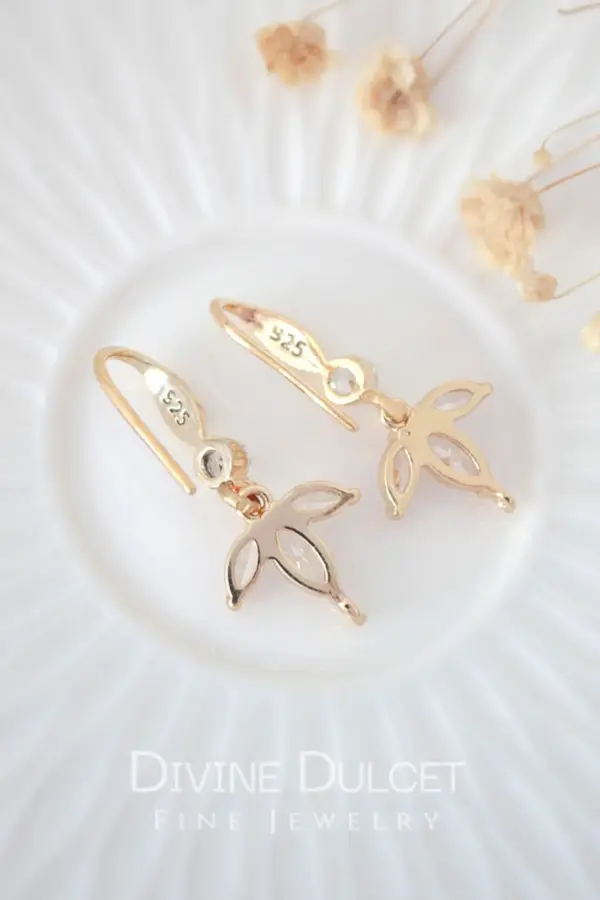 "Bloom" | 24K CZ Flower Petals Hook Earrings
