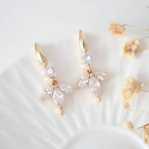 "Bloom" | 24K CZ Flower Petals Hook Earrings
