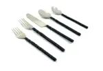 Stainless Steel Flatware set of 20 Pieces Black Swirl Handle