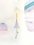 Bell Flower Earrings - Light Sapphire Powder Blue and Gold