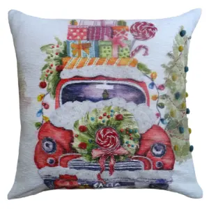 Christmas Embroidered Throw Pillow 20" x 20"