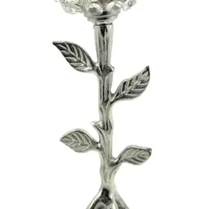 Silver Tree Hurricane Candle Holder