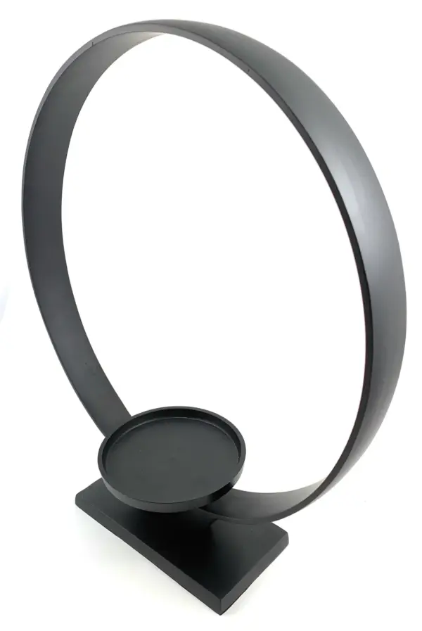 Ring Candle Holder Rustic Black