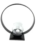 Ring Candle Holder Rustic Black