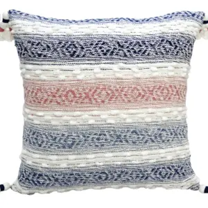 Throw Pillow for sofa with Tassels 22" X 22" Multicolor Insert Included