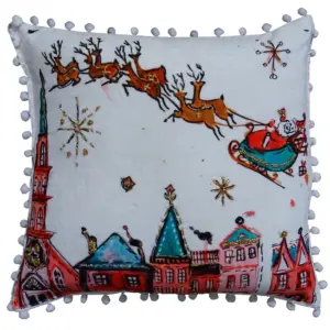 Santa Decorative Holiday Pillow (18"X18")