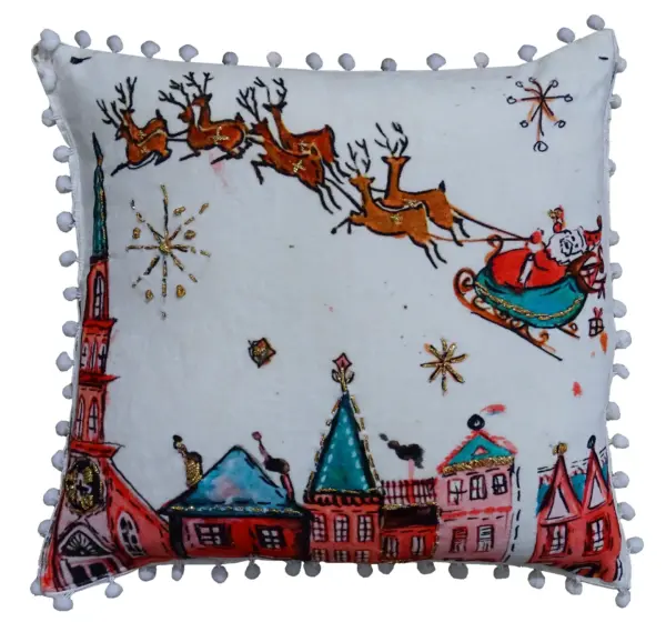 Santa Decorative Holiday Pillow (18"X18")
