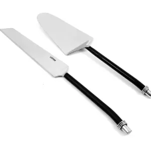 Cake Cutting & Serving Set (Black, Twisted Handle)