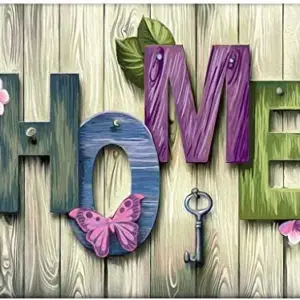 "Home" Theme Diamond Painting Kit, Rustic Wood with Vivid Colors, 5D Full Drill Round