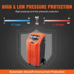 VEVOR Fully Automatic Refrigerant Recovery Machine for R134A+R1234YF - AC Recovery Machine Kit Built in Electronic Scale/Compressor/Recovery Tank, Recovery Machine HVAC Dual Cylinder