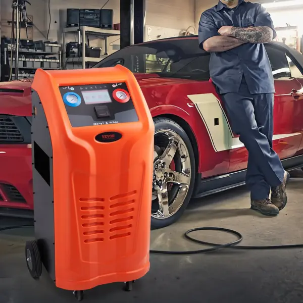 VEVOR Fully Automatic Refrigerant Recovery Machine for R134A+R1234YF - AC Recovery Machine Kit Built in Electronic Scale/Compressor/Recovery Tank, Recovery Machine HVAC Dual Cylinder