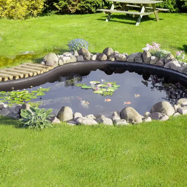 VEVOR Pond Liner, 30 x 35 ft 45 Mil Thickness, Pliable EPDM Material Pond Skins, Easy Cutting Underlayment for Fish or Koi Ponds, Water Features, Waterfall Base, Fountains, Water Gardens, Black