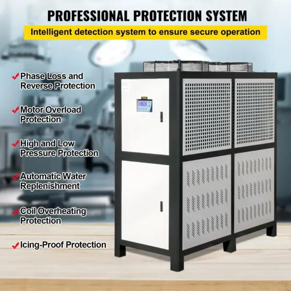 VEVOR Water Chiller 15Ton, Capacity Industrial Chiller 15Hp, Air-Cooled Water Chiller, Finned Condenser, with Micro-Computer Control, Stainless Steel Water Tank Chiller Machine for Cooling Water