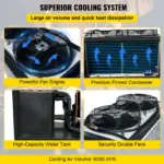 VEVOR Water Chiller 6Ton Capacity, Industrial Chiller 6Hp, Air-Cooled Water Chiller, Finned Condenser, with Micro-Computer Control, Stainless Steel Water Tank Chiller Machine for Cooling Water