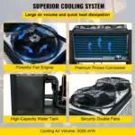 VEVOR Air Cooled Water Chiller 5 Ton Portable, 5Hp 53L Tank Industrial Chiller, Finned Condenser w/Micro-Computer Control, 15KW Cooling Capacity Stainless Steel Tank Chiller Machine for Cooling Water
