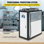 VEVOR Air Cooled Water Chiller 5 Ton Portable, 5Hp 53L Tank Industrial Chiller, Finned Condenser w/Micro-Computer Control, 15KW Cooling Capacity Stainless Steel Tank Chiller Machine for Cooling Water
