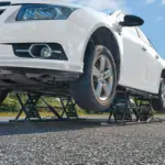 VEVOR Car Lift, 7,000 LBS Capacity Portable Car Lift, with Extended-Length Plates, 26.8" Max. Height, Heavy-duty Carbon Steel Truck Lift with 120V Power Unit, Auto Car Jack Lifts for Home Garage Shop