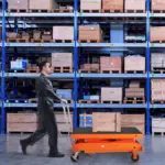 VEVOR Hydraulic Lift Table Cart, 1760lbs Capacity 59" Lifting Height, Manual Double Scissor Lift Table with 4 Wheels and Non-slip Pad, Hydraulic Scissor Cart for Material Handling and Transportation