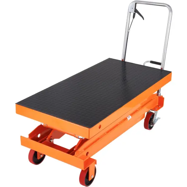 VEVOR Hydraulic Lift Table Cart, 1760lbs Capacity 59" Lifting Height, Manual Double Scissor Lift Table with 4 Wheels and Non-slip Pad, Hydraulic Scissor Cart for Material Handling and Transportation