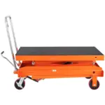 VEVOR Hydraulic Lift Table Cart, 1760lbs Capacity 59" Lifting Height, Manual Double Scissor Lift Table with 4 Wheels and Non-slip Pad, Hydraulic Scissor Cart for Material Handling and Transportation