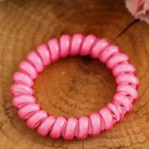 3 PCS Pink Phone Cord Hair Scrunchies