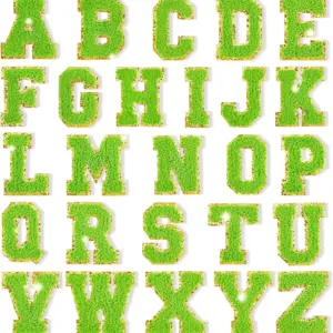 Green Self Adhesive Chenille Letters Patches