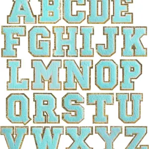 Blue Self Adhesive Chenille Letters Patches