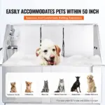 VEVOR 50" Pet Dog Bathing Station Electric Height Adjustment, Professional Stainless Steel Dog Grooming Tub w/ Soap Box, Faucet,Rich Accessory,Bathtub for Multiple Pets, Washing Sink for Home(Right)