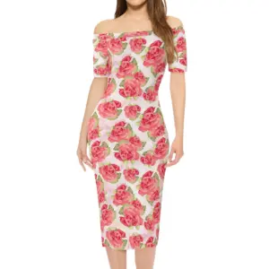 Womens Off The Shoulder Office Lady Dress