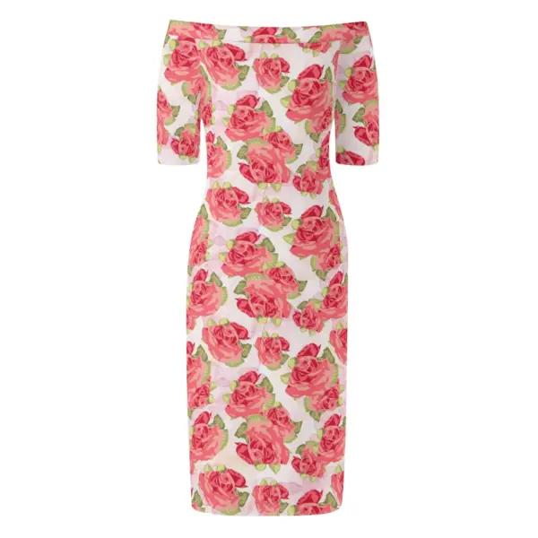 Womens Off The Shoulder Office Lady Dress