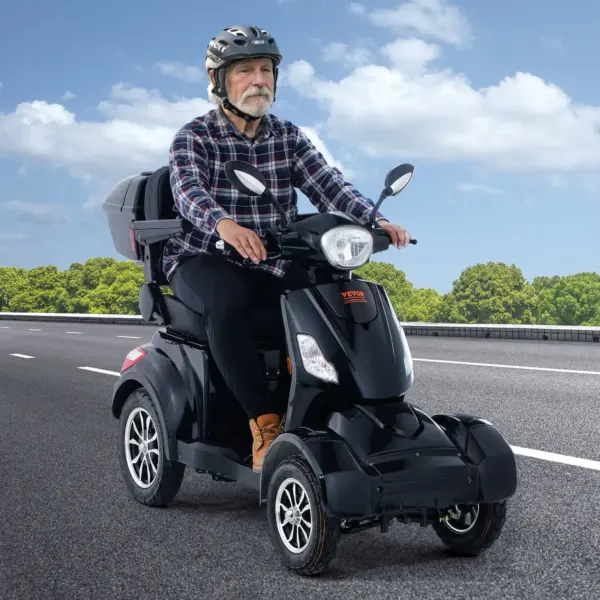 VEVOR Heavy Duty 4-Wheel Mobility Scooters for Seniors & Adults 500lbs Capacity - 31 Miles 3-Speed Long Range, 800W All Terrain Electric Recreational Scooter Wheelchair with 25 Max Climbing Capacity