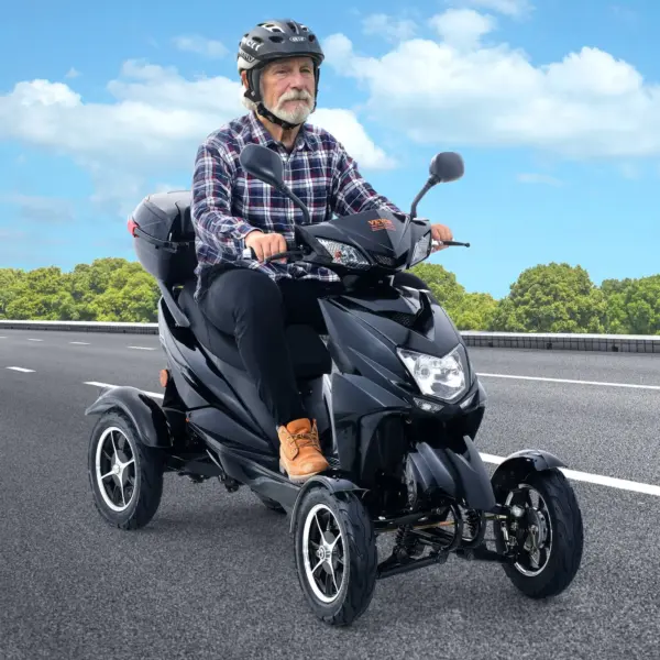 VEVOR Heavy Duty 4-Wheel Mobility Scooters for Seniors & Adults 450lbs Capacity - 40 Miles 3-Speed Long Range, 500W All Terrain Electric Recreational Scooter Wheelchair with 20 Max Climbing Capacity