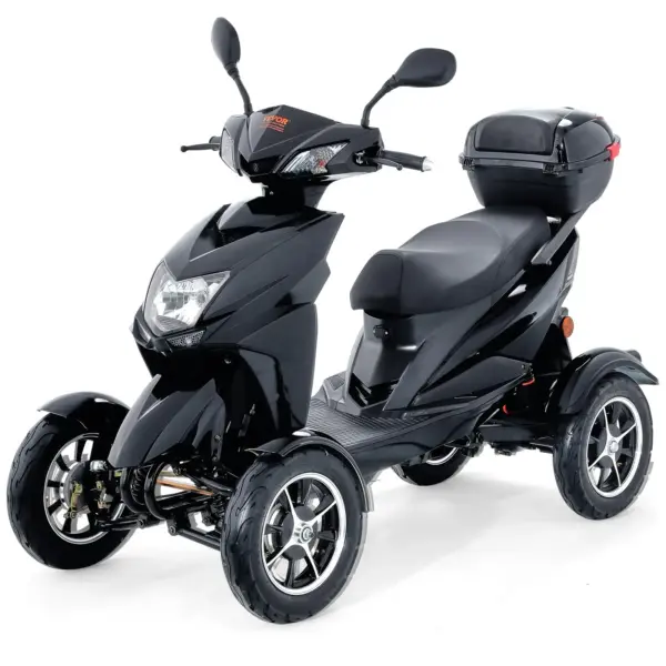 VEVOR Heavy Duty 4-Wheel Mobility Scooters for Seniors & Adults 450lbs Capacity - 40 Miles 3-Speed Long Range, 500W All Terrain Electric Recreational Scooter Wheelchair with 20 Max Climbing Capacity