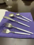 White & Silver Flatware Stainless Steel Set of 20