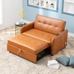 51" Convertible Sleeper Bed, Adjustable Oversized Armchair with Dual USB Ports for Small Space