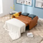 51" Convertible Sleeper Bed, Adjustable Oversized Armchair with Dual USB Ports for Small Space