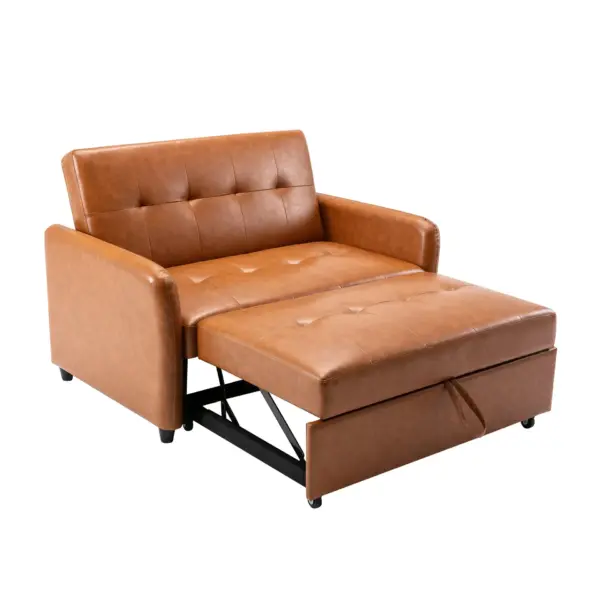 51" Convertible Sleeper Bed, Adjustable Oversized Armchair with Dual USB Ports for Small Space