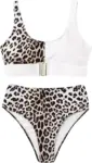 High Waisted Bikini Bottoms with leopard print Lina