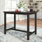 Rustic Wooden Counter Height Dining Table for Small Places, Espresso