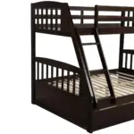 Solid Wood Twin Over Full Bunk Bed with Two Storage Drawers, Espresso