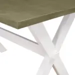 Farmhouse Rustic Wood Kitchen Dining Table with X-shape Legs, Gray Green