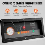 VEVOR Chamber Vacuum Sealer, 1200W Sealing Power, Vacuum Packing Machine for Wet Foods, Meats, Marinades and More, Compact Size with 23.6 in Sealing Length, Applied in Home Kitchen and Commercial Use