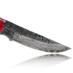 YUMA Damascus Steel Skinner Knife 5 inch blade with Original Cow leather sheath