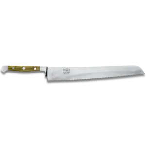 ALPHA OLIVE | Bread Knife Franz Dude 12.5 " Right hand version | Forged steel / Olive Wood Handle