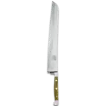 ALPHA OLIVE | Bread Knife Franz Dude 12.5 " Right hand version | Forged steel / Olive Wood Handle
