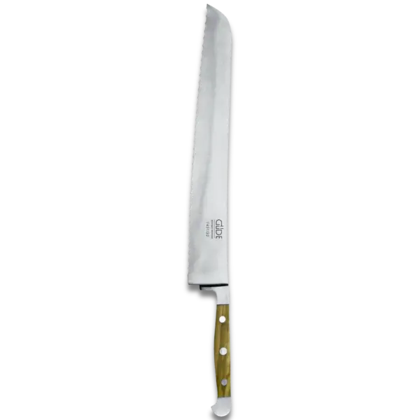 ALPHA OLIVE | Bread Knife Franz Dude 12.5 " Right hand version | Forged steel / Olive Wood Handle