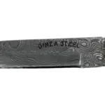 AKARI Skinner Black Knife 3.5 inch with Original Leather Sheath