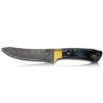 Hatif Hunter Special - Damascus Steel Skinner Knife 5 inch with Leather Sheath